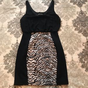 Express Black Dress With White Stripes